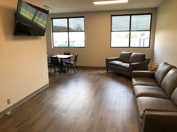 Facility Driver’s Lounge, Couches and Big Screen