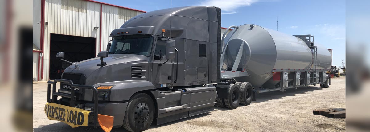 Gray Cab with Light Gray Large Tank Trailer